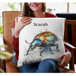 Coussin Aquarelle Iridescente Beetle, personnalisé