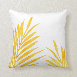 Coussin Aquarelle jaune doré Palm Frances 2