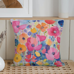 Coussin Aquarelle Jeu de Pétales Abstraits