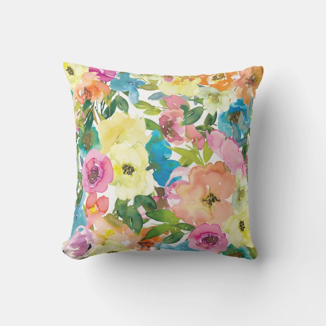 Coussin Aquarelle Joli Floral (Recto)