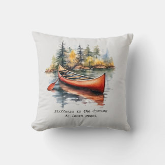 Coussin Aquarelle Kayak Sur Le Lac Orange Deux Tons