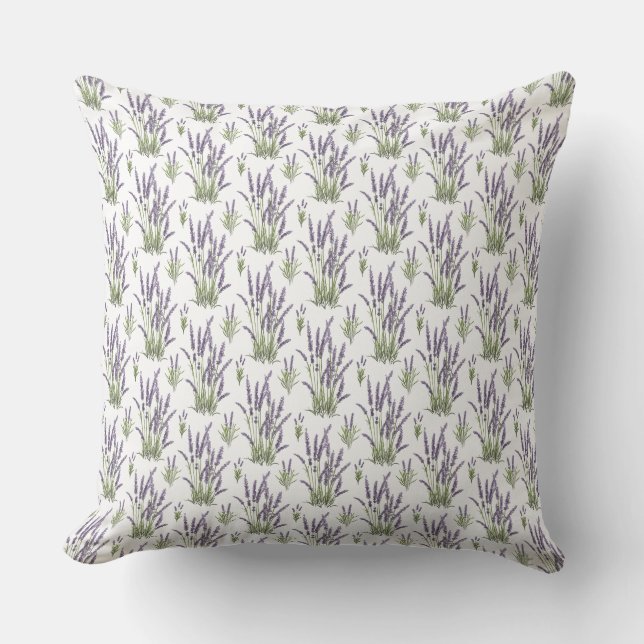 Coussin Aquarelle lavande ClipArt, Motif Flora (Recto)