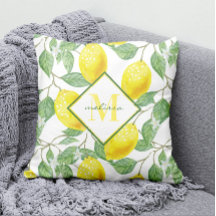 Aquarelle Lemon Tree Motif Nom et monogramme