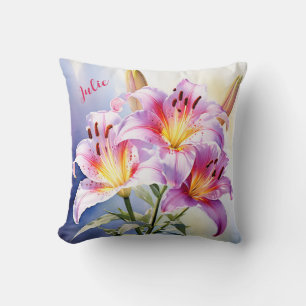 Coussin Aquarelle Lily personnalisée