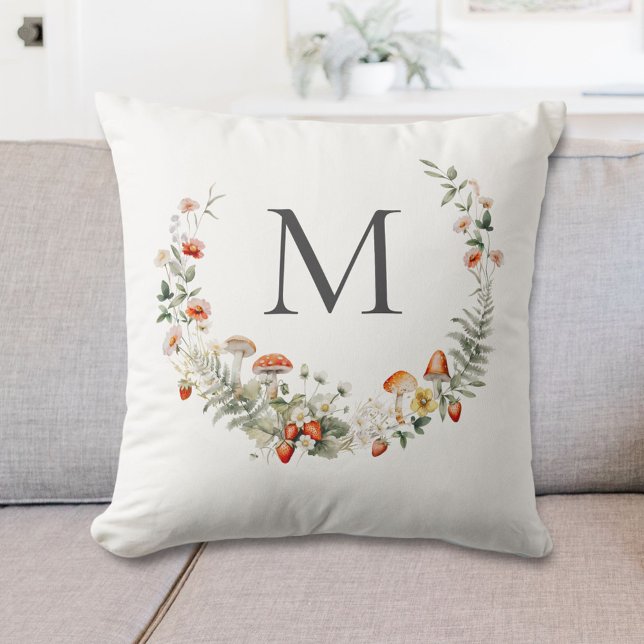 Coussin Aquarelle lunaire lunaire Florale Botanique (In situ)