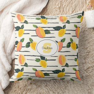 Coussin Aquarelle Mango Motif avec Feuilles verts (2)