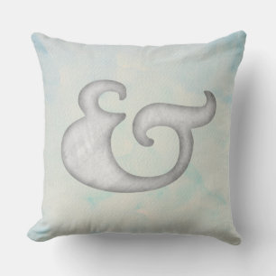 Coussin Aquarelle marine   Blanc et ciel