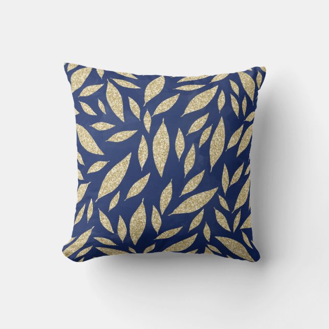 Coussin Aquarelle marine chic moderne bleu marine parties  (Recto)