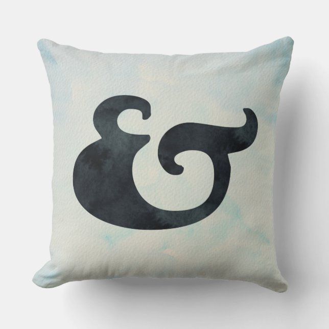 Coussin Aquarelle marine | Couleurs de la mer et du noir (Recto)