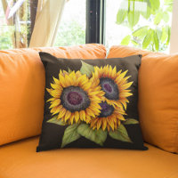 Aquarelle marine orange gros tournesols