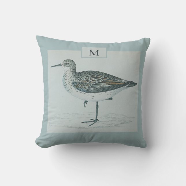 Coussin Aquarelle marine Vintage personnalisée (Recto)