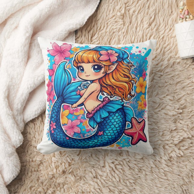 Coussin aquarelle mermaid (Couverture)