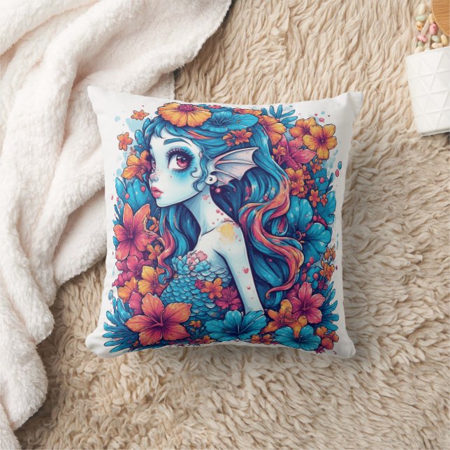 Coussin aquarelle mermaid (Couverture)