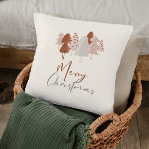 Coussin Aquarelle mignonne Script moderne Boho sapin de No
