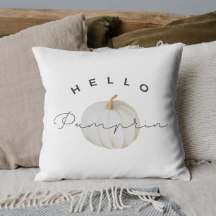 Coussin Aquarelle Moderne Bonjour Citrouille