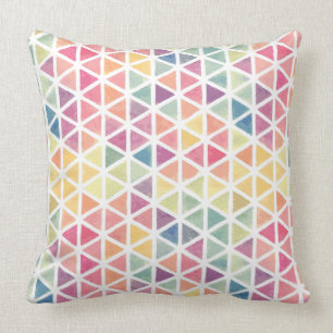 Coussin Aquarelle moderne Triangle multicolore avec motif 