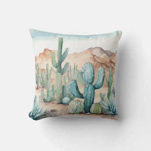 Coussin Aquarelle Mojave Desert Cactus