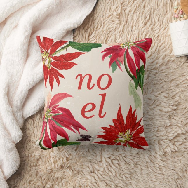 Coussin Aquarelle Noel Festif Poinsettia Floral (Couverture)