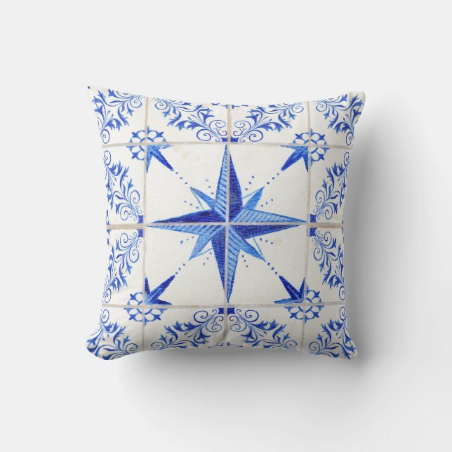 Coussin Aquarelle North Star Russe Moderne Farmhouse Carre (Recto)