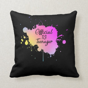 Coussin Aquarelle officielle pour adolescents 13e annivers