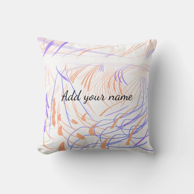 Coussin Aquarelle orange violet abstrait ajouter le nom te (Recto)