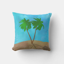 Aquarelle Palm Tree Beach Scene Collage