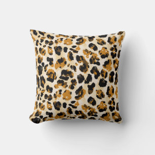 Coussin Aquarelle peau léopard, dégradé cravate-teint.