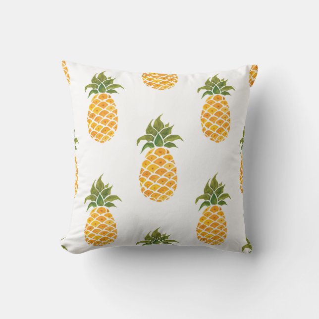 Coussin Aquarelle peinte à la main avec des fruits exotiqu (Recto)