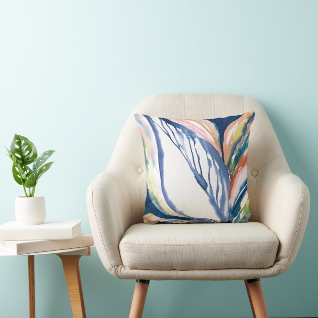 Coussin Aquarelle peinture Abstraite Art botanique (Chaise)