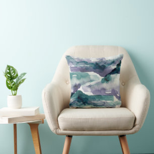 Coussin Aquarelle Peinture Teinture Teinture Teinture Bleu