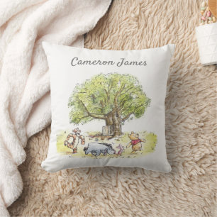 Coussin Aquarelle personnalisée de Winnie et ses amis