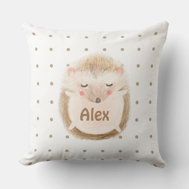 Coussin Aquarelle personnalisée mignon Enfants de pépinièr (Recto)