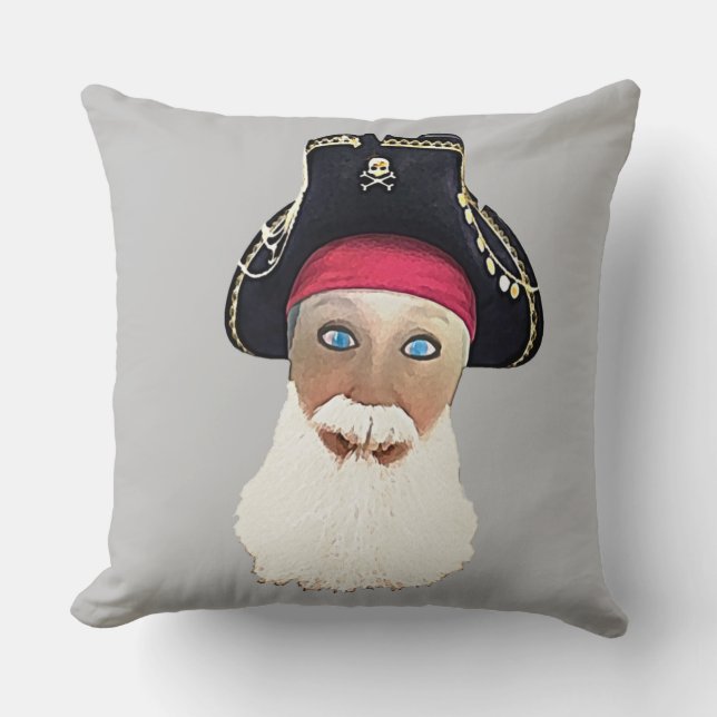 Coussin Aquarelle Pirate Self Portrait (Recto)