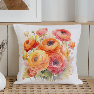Coussin Aquarelle Ranunculus Rhapsody