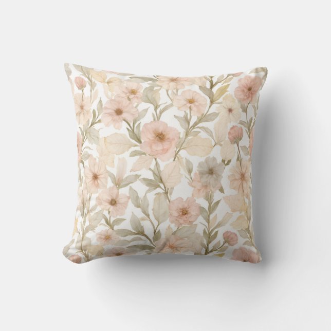 Coussin Aquarelle romantique Floral Motif sans couture à D (Recto)