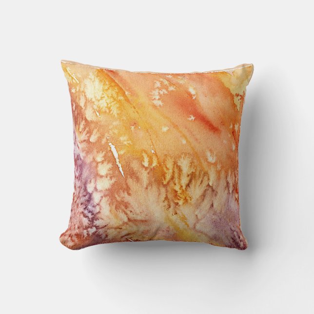 Coussin aquarelle Rose Apricot (Recto)