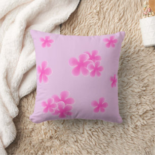Coussin Aquarelle rose Fleur botanique Floral