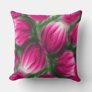 Coussin Aquarelle rose Floral Tulip Art Peint