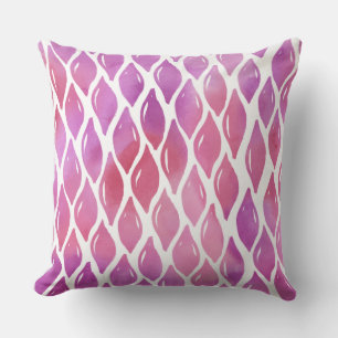 Coussin Aquarelle rose gouttes motif Jeu d'oreiller
