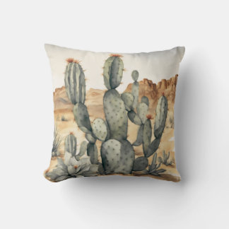 Coussin Aquarelle Serenade Cactus Sud-Ouest