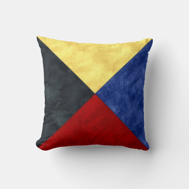 Coussin Aquarelle Signal nautique Pavillon maritime (Recto)
