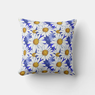 Coussin Aquarelle sur Denim Blue
