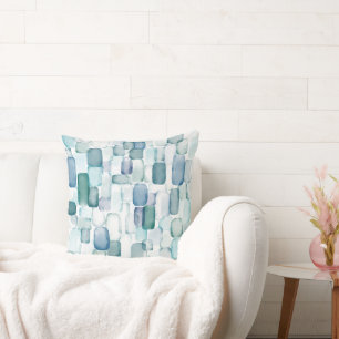 Coussin Aquarelle Verre marin