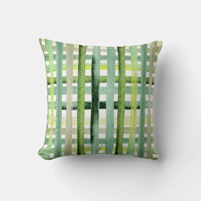 Coussin Aquarelle vert Plat (Recto)