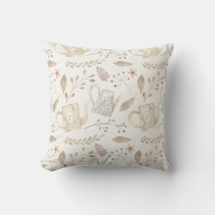 Coussin Aquarelle vintage Jardin Arrosage Floral Can