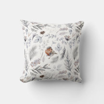 Aquarelle vintage Robin Noël Motif d'hiver