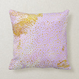 Coussin Aquarelle violet lavande et confetti de feuille d'