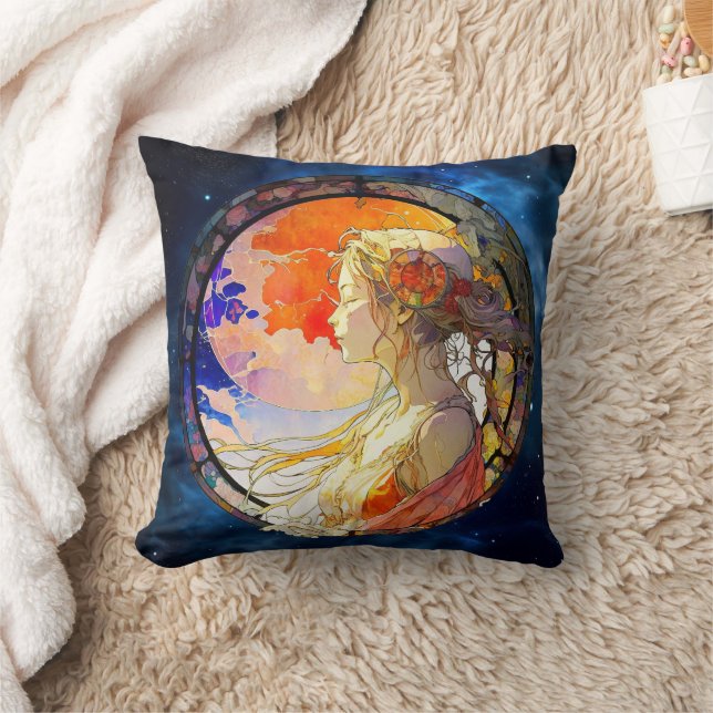 Coussin Aquarelle vive de l'oreiller à lancer de fille (Couverture)