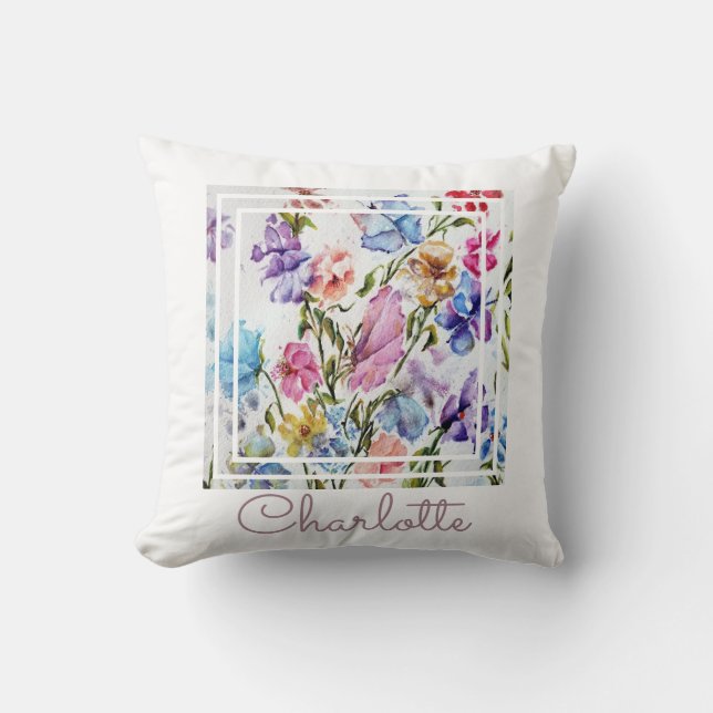 Coussin Aquarelle Whimsical Chic (Recto)