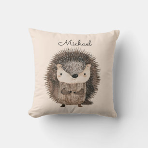 Coussin Aquarelle Woodland Animal Hérisson Personnalisé